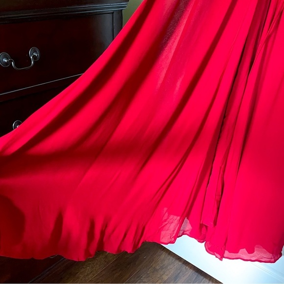 Reformation Dress Callalily Wrap Backless Slit Maxi Red Lipstick 2 NWT - Picture 8 of 12